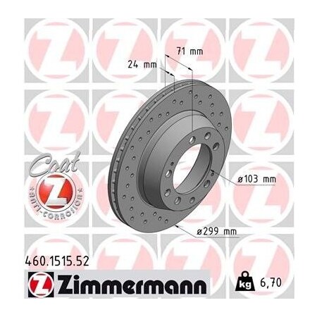 Zimmermann Brake Disc - Sport/Coated, 460151552 460151552